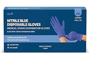 Opiniones sobre Amazon Basic Care Guantes desechables de nitrilo azul