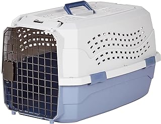Opiniones sobre Amazon Basics Caseta para mascotas Perro, Gato de 23 pulgadas con dos puertas de carga superior, Azul