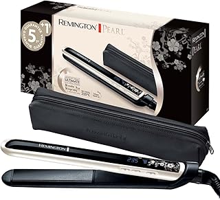 Opiniones sobre Remington Plancha de Pelo Pearl, Cerámica Avanzada con Perla, Placas Flotantes Extralargas, Temperatura hasta 230°C, Función Turbo, Digital, Calentamiento 10s, Color Blanco Y Negro, S9501, 110mm