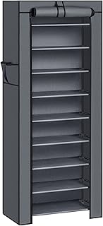 Opiniones sobre SONGMICS Zapatero, 10 Niveles, Zapatero de Entrada 28 x 58 x 160 cm con Cubierta de Tela, Delgado, Marco de Metal, Gris RXJ10G