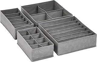 Opiniones sobre Amazon Basics Underwear Organizer for Dresser 4 Pack Gray
