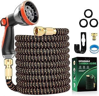 Opiniones sobre Yofidra Garden Hose 15M/50FT – Expandable Hose with 10 Spray Pattern Nozzles Brass Connector Fabric 3750D High Strength Hose with 3-Layer Latex Core