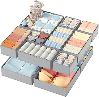 Organizador de cajones DIMJ: 12 cajas de tela plegables para ropa
