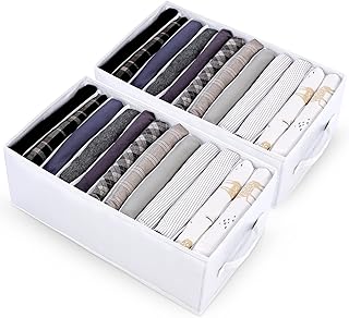 Opiniones sobre Wardrobe Clothes Organizer 12 Grids – 2 Piezas Plegables Snow White