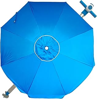 Sombrilla de playa 240 cm con protección UV 50 y anclaje antiviento